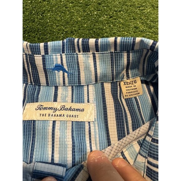 Tommy Bahama shirt mens XL blue white the bahama coast lighweight breathable 29 - Picture 2 of 11